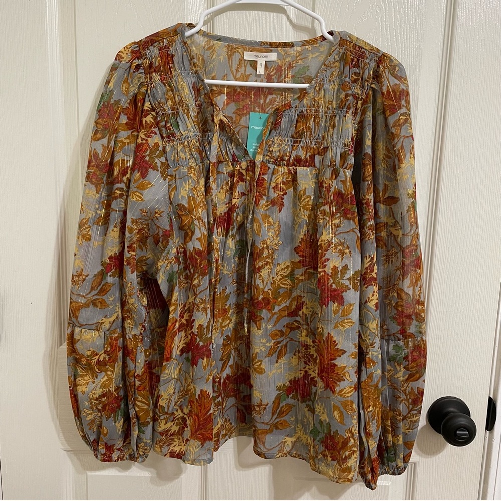 Maurices Fall Peasant Blouse Large